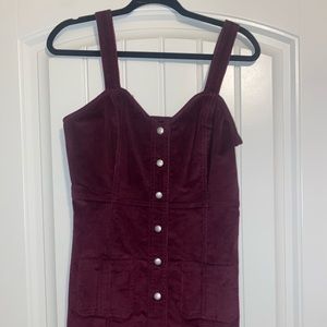 EXPRESS Maroon Small corduroy fall dress
